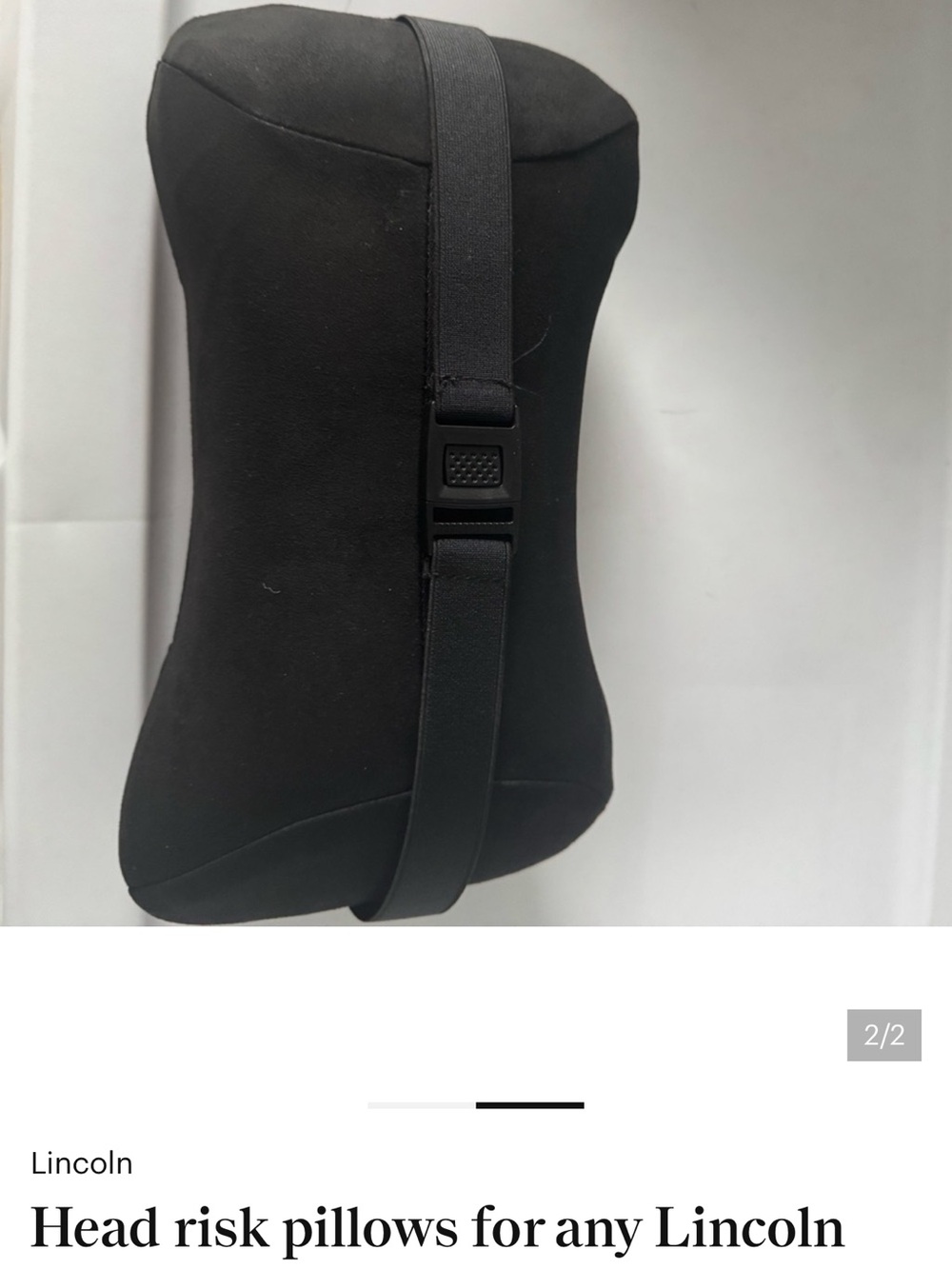 Black Contour Travel/Car Neck Pillow with Adjustable Strap